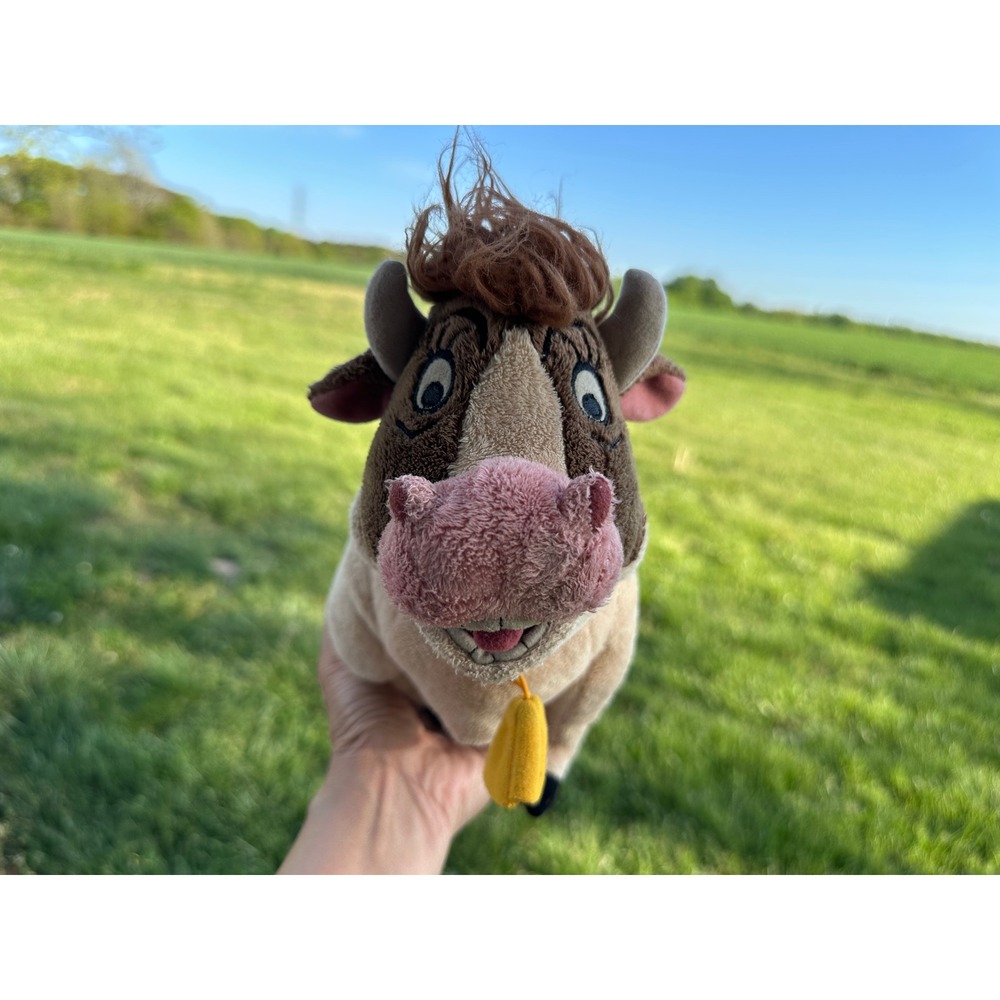 Disney Home on the Range Grace Cow Plushโ Stuffed Animal Brown Tan Cowbell 12 "